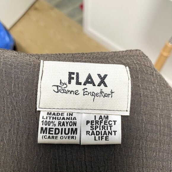 FLAX Crepe Sleeveless Long Maxi Dress Square Neck Lagenlook Brown size Medium - Picture 10 of 10